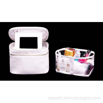 2016 OEM New Women Multifunction Travel Cosmetic Bag Makeup Case Pouch PU LeatherToiletry Organizer